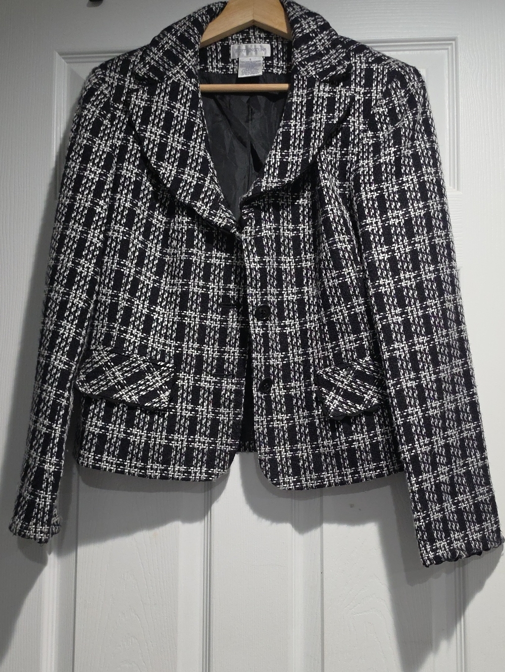 Worthington Black and White Tweed Blazer Jacket